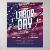 カスタム米国国旗の労働日お祝いイベント ポスター (正面)