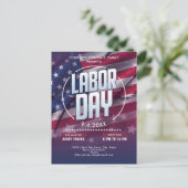 カスタム米国国旗の労働日お祝いイベント ポストカード (スタンド正面)