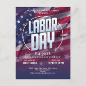 カスタム米国国旗の労働日お祝いイベント ポストカード (正面)