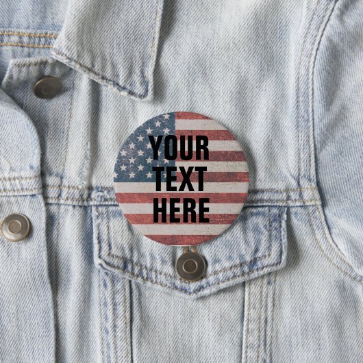 カスタム米国国旗の愛国的な大きなボタン 缶バッジ (インサイチュ)