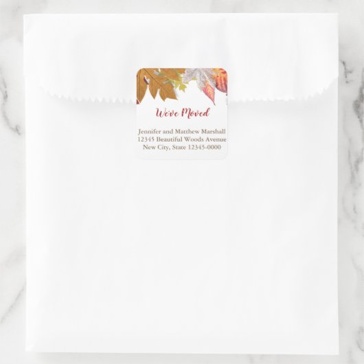 カスタム紅葉の移動告知 スクエアシール (バッグ)