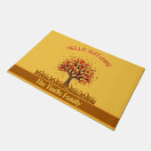 カスタム紅葉「ハロー秋」カラフル形式 ドアマット (アングル)