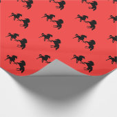 カスタム紙のラッピングの色の馬のカップル ラッピングペーパー (角)