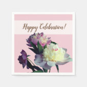 カスタム紙ナプキンズピンク牡丹の花 スタンダードカクテルナプキン (正面)