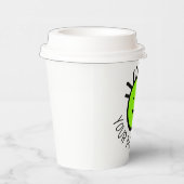 カスタム紙パーソナライズされたカップ8oz.ふた付き 紙コップ (右)