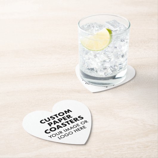 カスタム紙パーソナライズされたコースター(6) 4インチハート ペーパーコースター (インサイチュ)