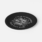 カスタム紙ブラックプレート大晦日パーティー ペーパープレート (アングル)