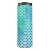 カスタム紙ホールフォトブルー水玉模様テンプレート タンブラー (裏面)