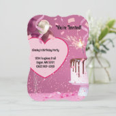 カスタム紙吹雪ケーキ誕生日招待状 (スタンド正面)