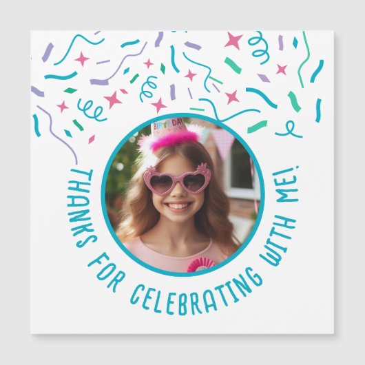 カスタム紙吹雪誕生日パーティーありがとう (正面)