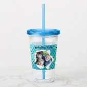 カスタム紙穴フォトブルードットテンプレート アクリルタンブラー (正面)