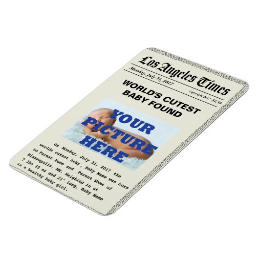 カスタム紙誕生発表磁石 マグネット (左側)