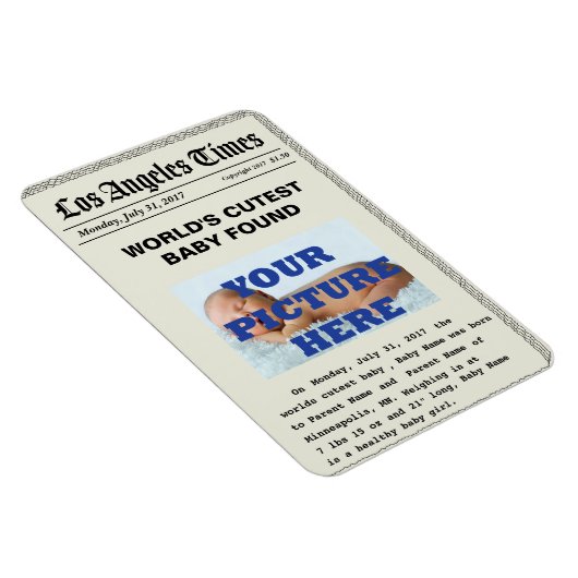 カスタム紙誕生発表磁石 マグネット (右側)