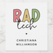 カスタム素晴らしい技術放射線技師 ワインラベル (シングルラベル)