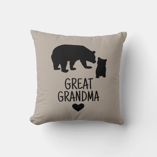 カスタム素晴らしおばあちゃんギフトおじいちゃんベアーグレイゲティガー クッション (正面)