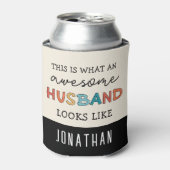 カスタム素晴らしおもしろい夫の贈り物 缶クーラー (缶正面)