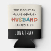 カスタム素晴らしおもしろい夫の贈り物 缶クーラー (裏面)