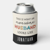 カスタム素晴らしおもしろい夫の贈り物 缶クーラー (缶裏面)