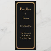 カスタム素晴らしアールデコブラックのメ結婚ニュー メニュー (裏面)