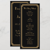 カスタム素晴らしアールデコブラックのメ結婚ニュー メニュー (正面/裏面)