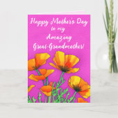カスタム素晴らし祖母ポピー・ピンク・マザーズ・デイ シーズンカード (正面)