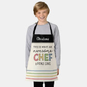 カスタム素晴らし 最高の|  Chef Ever おもしろい エプロン (着用した状態)