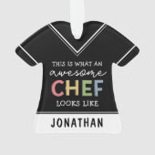 カスタム素晴らし 最高の|  Chef Ever おもしろい オーナメント (裏面)