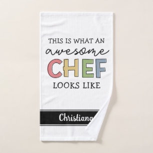 カスタム素晴らし 最高の   Chef Ever おもしろい ハンドタオル