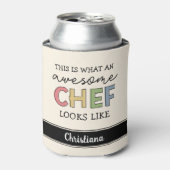 カスタム素晴らし 最高の|  Chef Ever おもしろい 缶クーラー (缶正面)