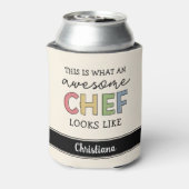 カスタム素晴らし 最高の|  Chef Ever おもしろい 缶クーラー (缶裏面)