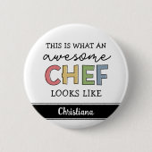 カスタム素晴らし 最高の| Chef Ever おもしろい 缶バッジ (正面)