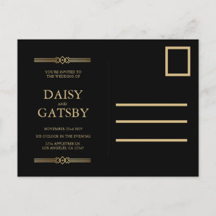 カスタム素晴らしGatsby 1920s日付はがきを保存 案内ポストカード