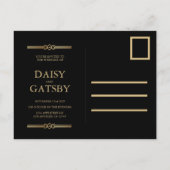 カスタム素晴らしGatsby 1920s日付はがきを保存 案内ポストカード (裏面)