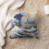 カスタム素晴らしWave伝統的日本美術 クッション (ブランケット)