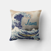 カスタム素晴らしWave伝統的日本美術 クッション (裏面)