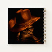 カスタム素朴カウボーイ誕生日ゲストブック ノートブック (裏面)