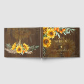 カスタム素朴サンフラワーズパンパスグラス結婚ズ ゲストブック (全面)