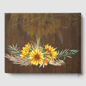 カスタム素朴サンフラワーズパンパスグラス結婚ズ ゲストブック (裏面)