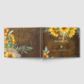 カスタム素朴サンフラワーズパンパスグラス結婚ズ ゲストブック (全面)