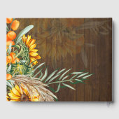 カスタム素朴サンフラワーズパンパスグラス結婚ズ ゲストブック (裏面)