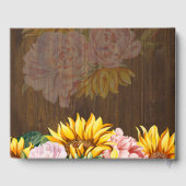 カスタム素朴サンフラワーズピンク結婚ローズ ゲストブック (裏面)