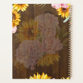 カスタム素朴サンフラワーズピンク結婚ローズ プランナー手帳 (裏面)