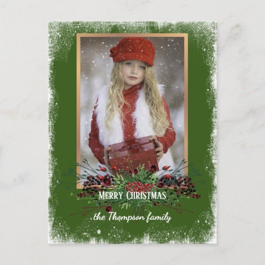 カスタム素朴シーズングリーティングホリデーカード ポストカード (正面)