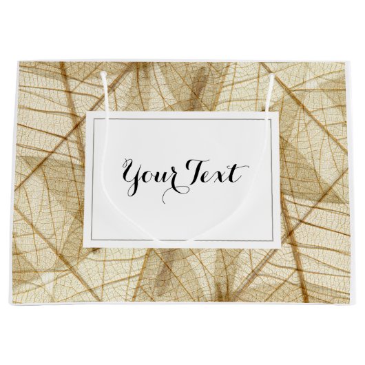 カスタム素朴シ葉アス ラージペーパーバッグ (正面)