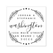 カスタム素朴スクリプトたった今結婚しました差出人住所 セルフインキングスタンプ (デザイン)