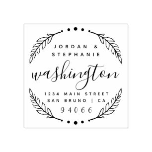 カスタム素朴スクリプトたった今結婚しました差出人住所 ラバースタンプ