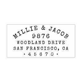 カスタム素朴タイポグラフィ名差出人住所 ラバースタンプ