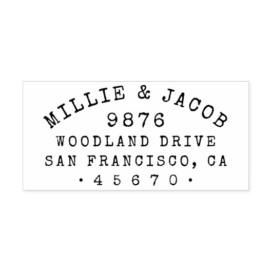 カスタム素朴タイポグラフィ名差出人住所 ラバースタンプ (インプリント)