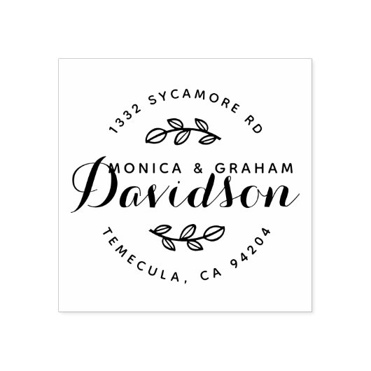 カスタム素朴タイポグラフィ |たった今結婚しましたアドレス ラバースタンプ (インプリント)