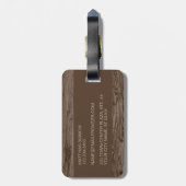 カスタム素朴ダークブラウンフェイク木目 ラゲッジタグ (裏面縦)